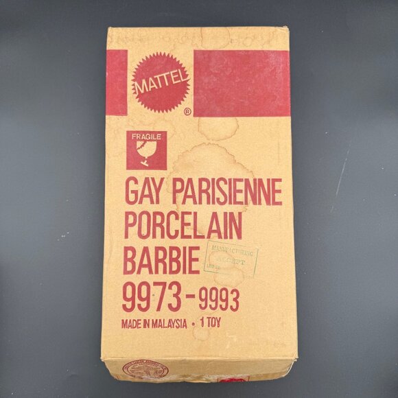 Barbie Gay Parisienne 1959 Repro Porcelain Mattel 9973-9993 Shipper Limited Edit - Picture 15 of 15